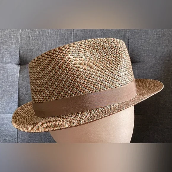 NWOT Stetson EMIN STRAW FEDORA Multicolor Woven Hat - Picture 7 of 11